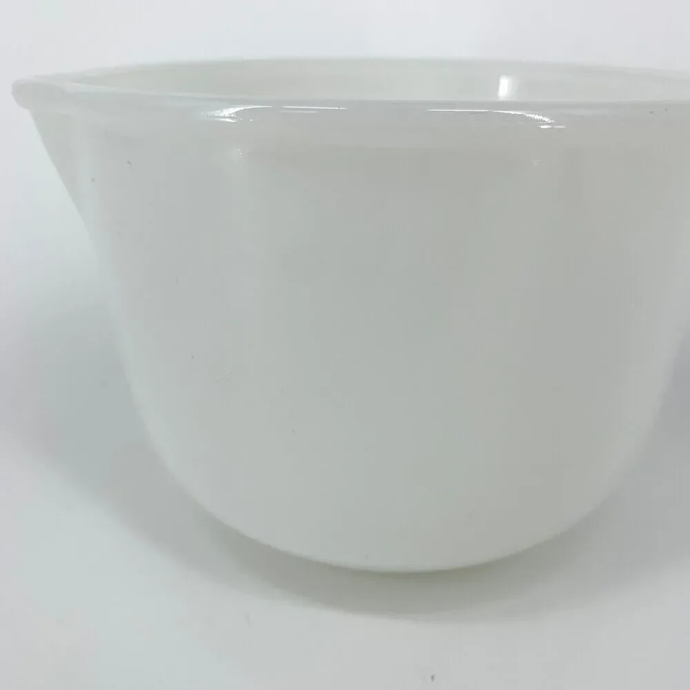 Vintage Glasbake 20 CJ for Sunbeam Milk Glass Mixing Bowl with Pour Spout
